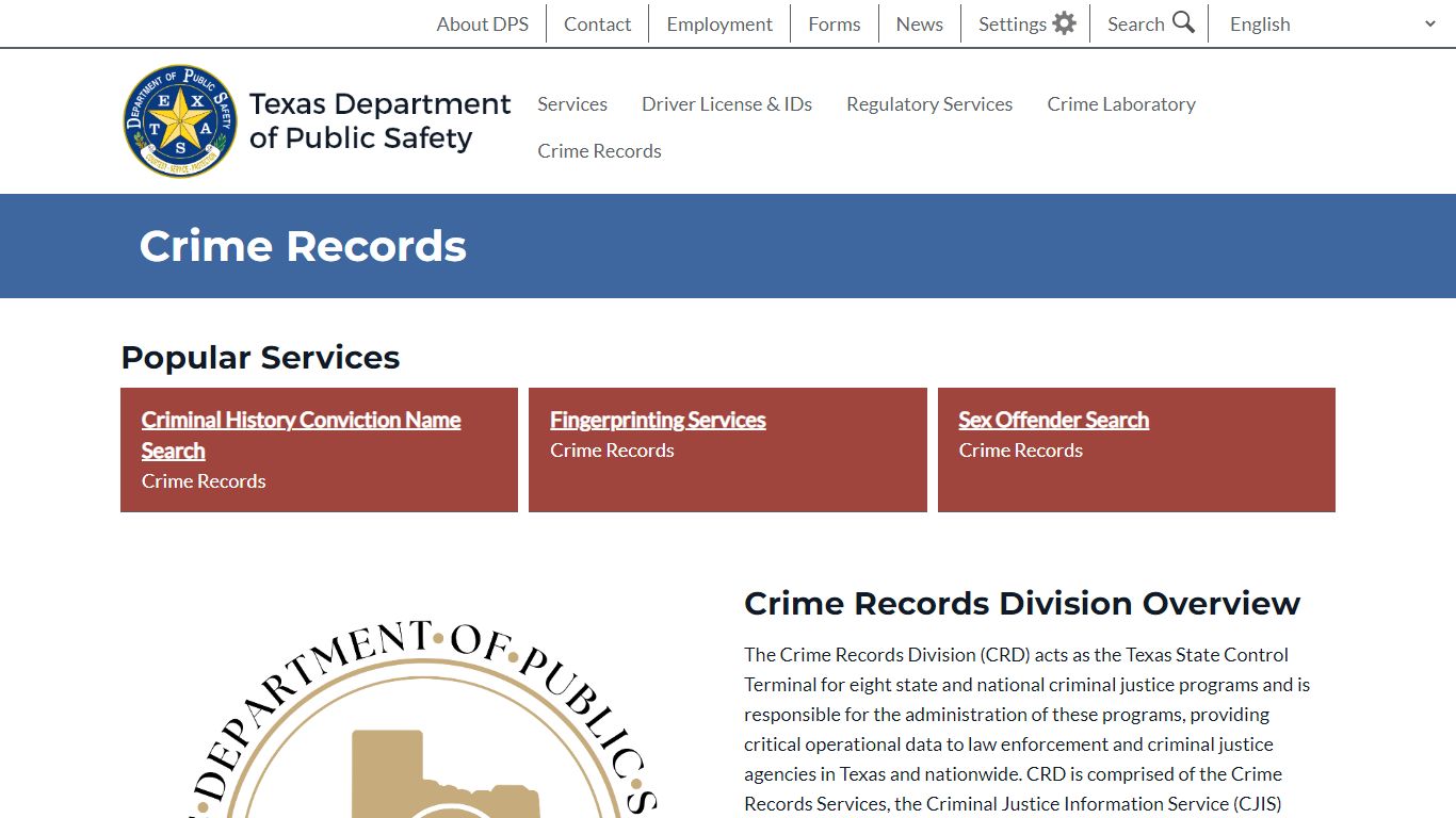 Crime Records - Texas Department of Public Safety